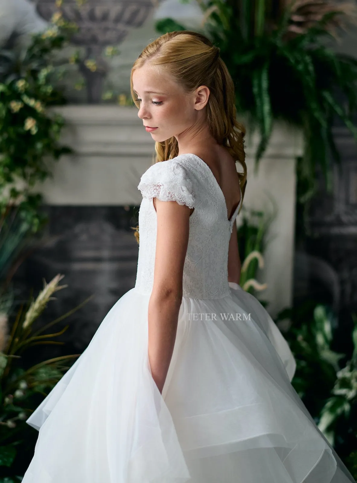 Cap Sleeve Horsehair Dress ES06