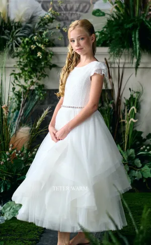 Cap Sleeve Horsehair Dress ES06
