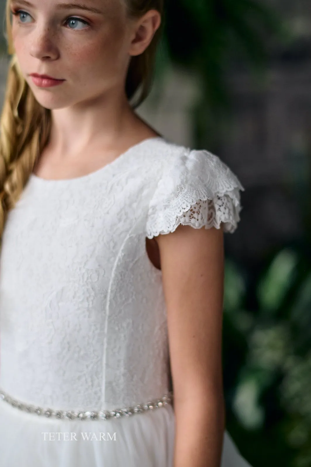 Cap Sleeve Horsehair Dress ES06