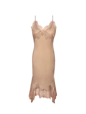 Cara Slip Bias Mid-length Dress - Dune Sand