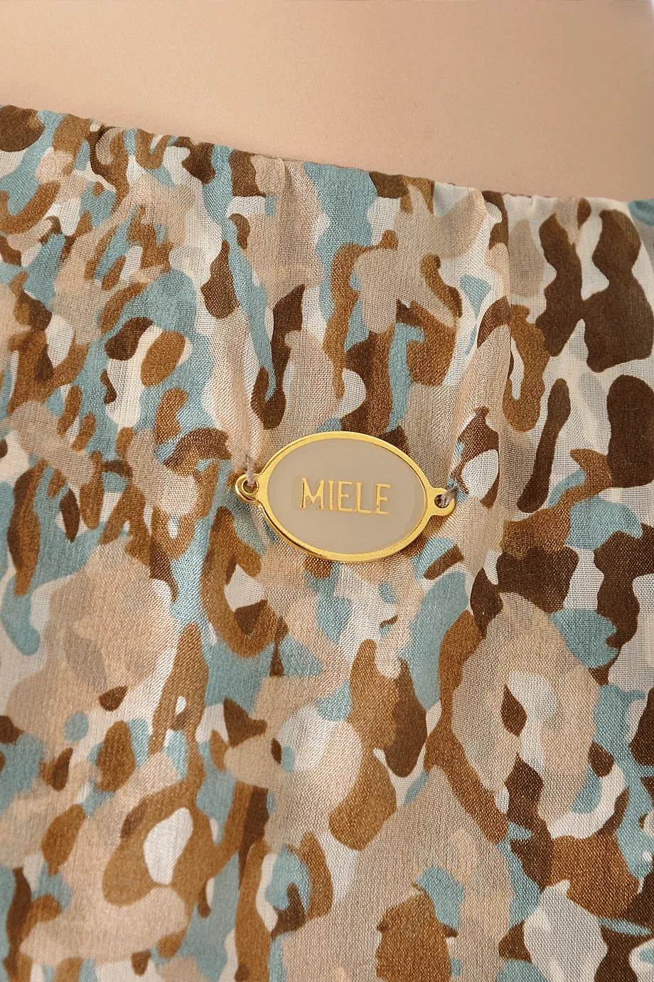 CARLOS MIELE MINT Beige Silk Leopard Dress