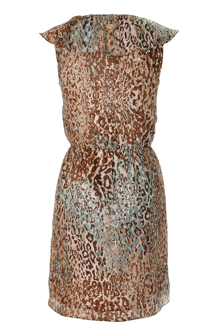 CARLOS MIELE MINT Beige Silk Leopard Dress