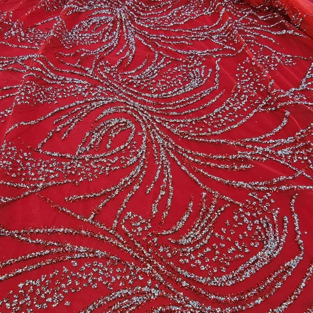 Caviar Tulle D#3 Fabric Red 130cm