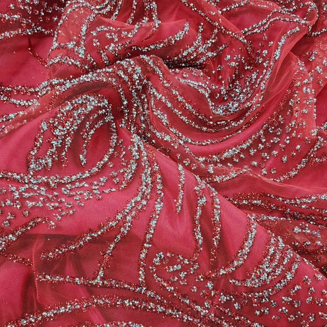 Caviar Tulle D#3 Fabric Red 130cm