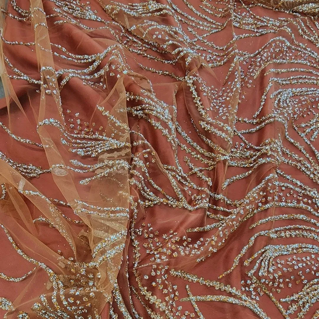 Caviar Tulle D#3 Fabric Rust 130cm