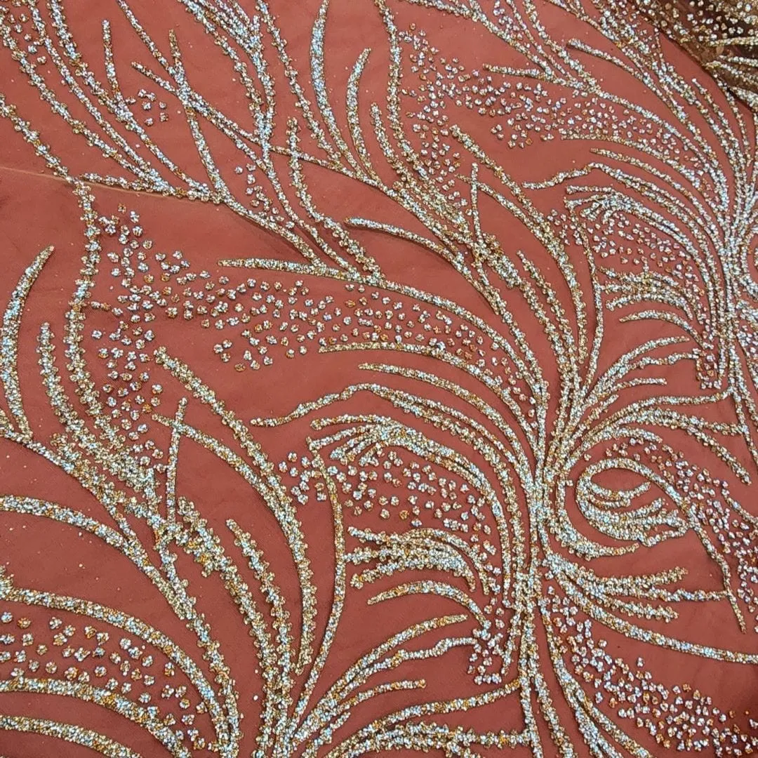 Caviar Tulle D#3 Fabric Rust 130cm