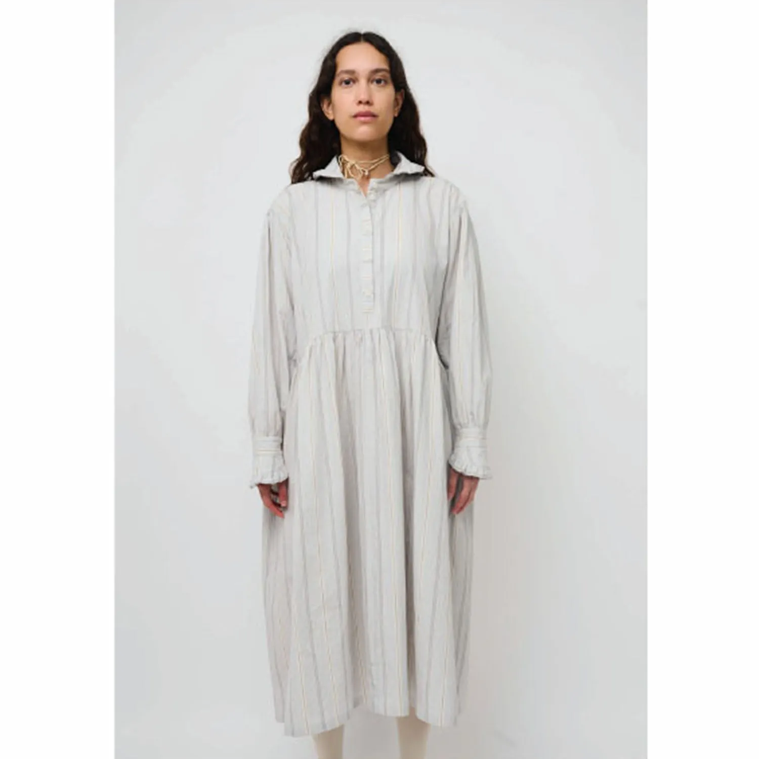 Cawley Studio Lydbrook Dress Blue / Brown / White