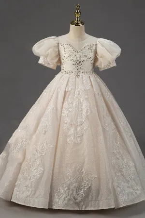 Champagne Girls Ball Gown Formal Dress CL2010