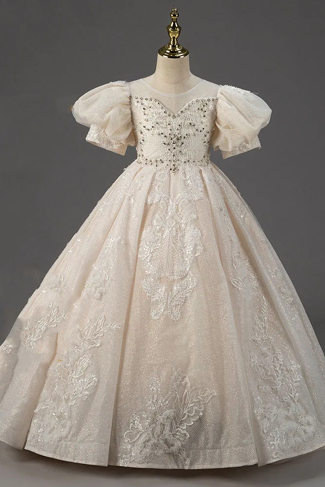 Champagne Girls Ball Gown Formal Dress CL2010