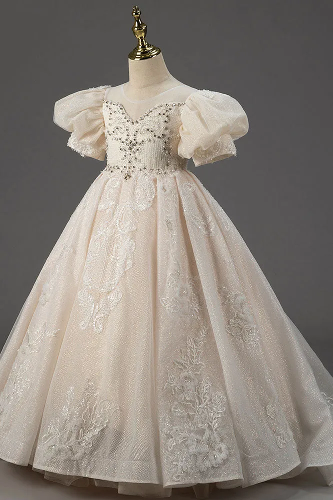 Champagne Girls Ball Gown Formal Dress CL2010