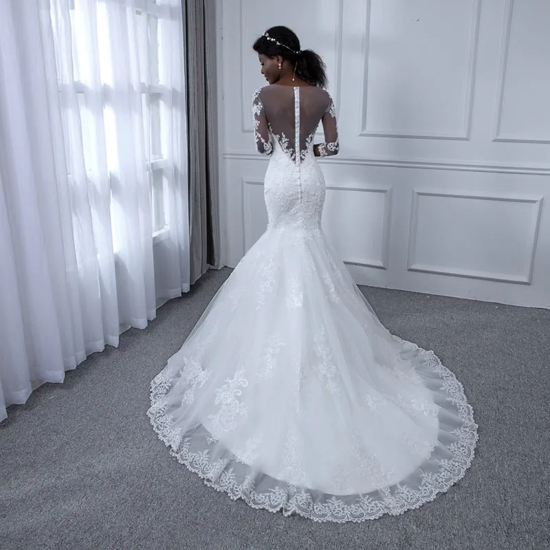 Chrystal Taylor Sweetheart Mermaid Pearls Lace Wedding Dresses