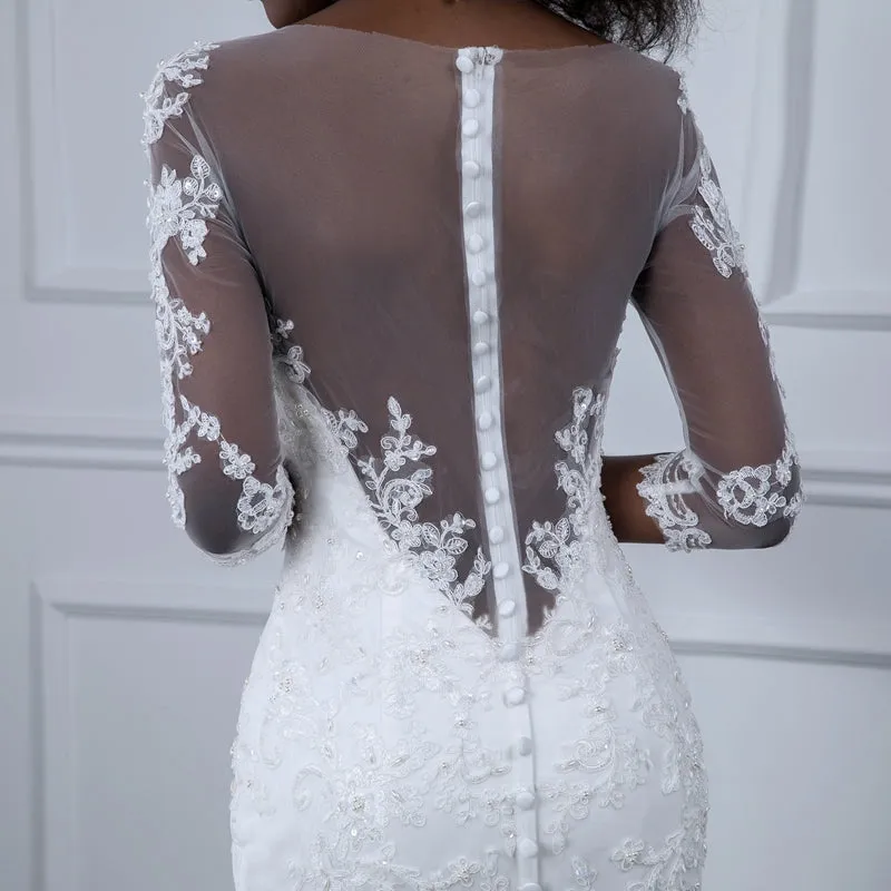 Chrystal Taylor Sweetheart Mermaid Pearls Lace Wedding Dresses