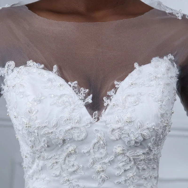 Chrystal Taylor Sweetheart Mermaid Pearls Lace Wedding Dresses