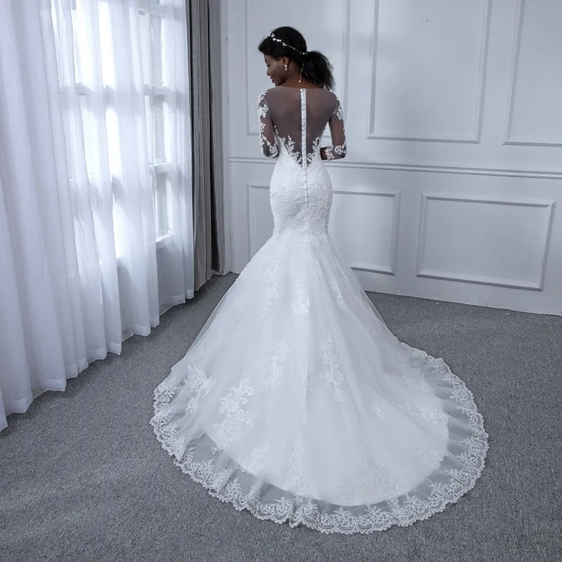 Chrystal Taylor Sweetheart Mermaid Pearls Lace Wedding Dresses