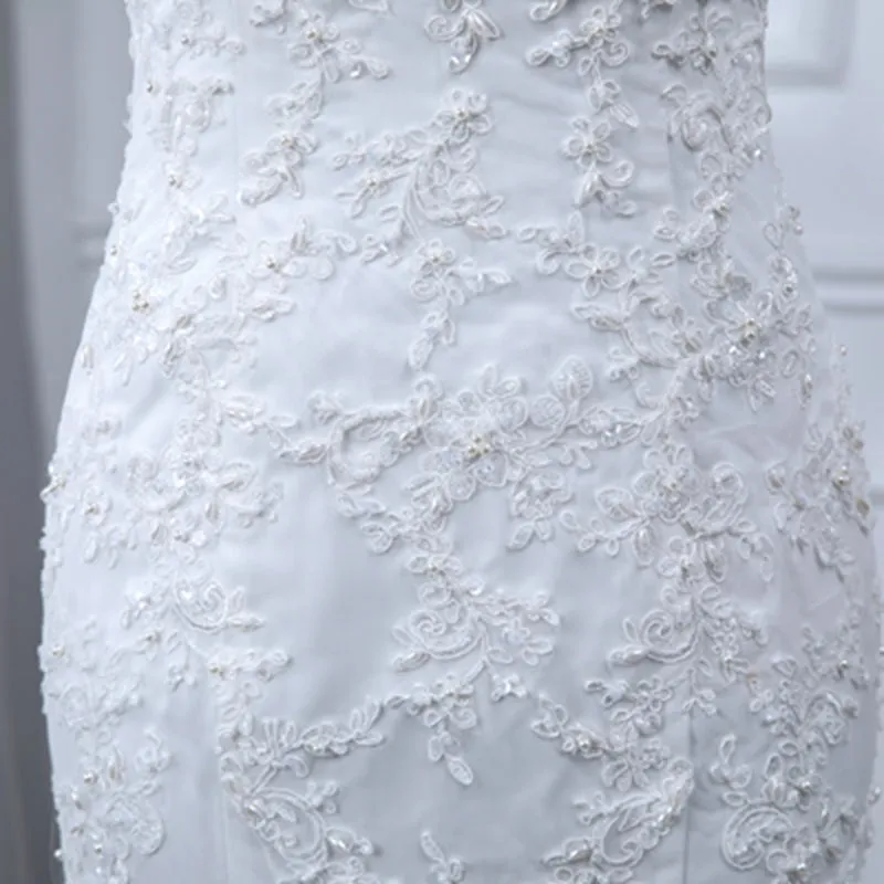 Chrystal Taylor Sweetheart Mermaid Pearls Lace Wedding Dresses