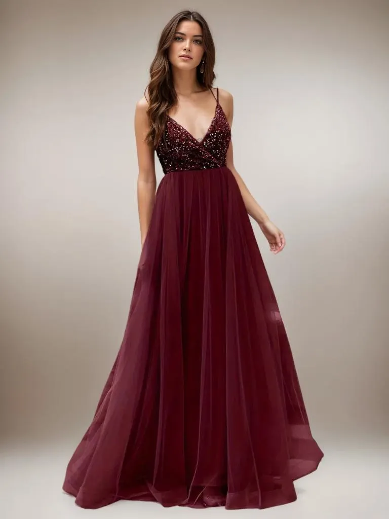 Constance strappy back burgundy ball dress Express NZ wide