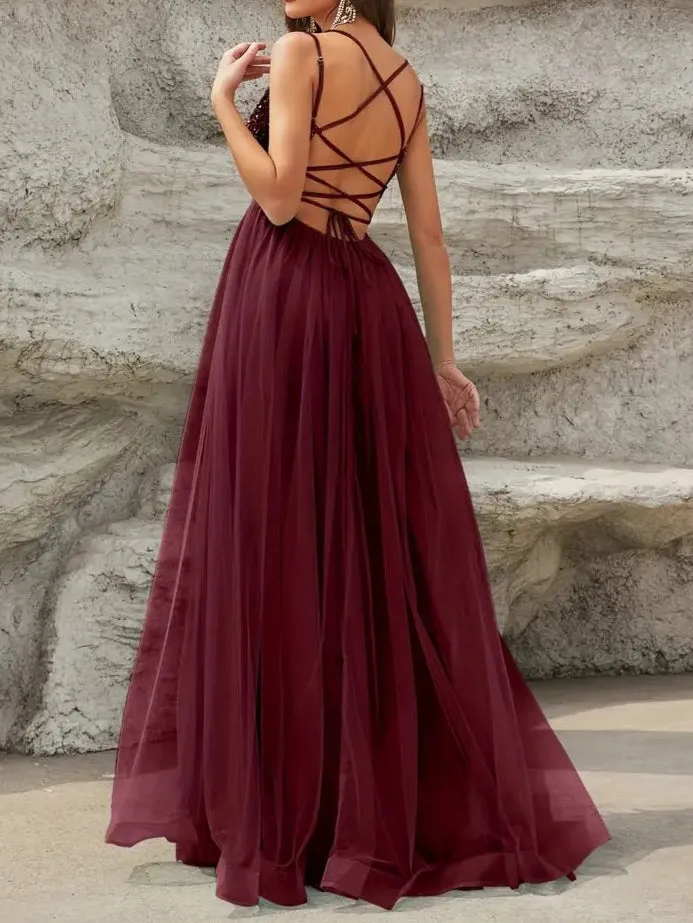Constance strappy back burgundy ball dress Express NZ wide