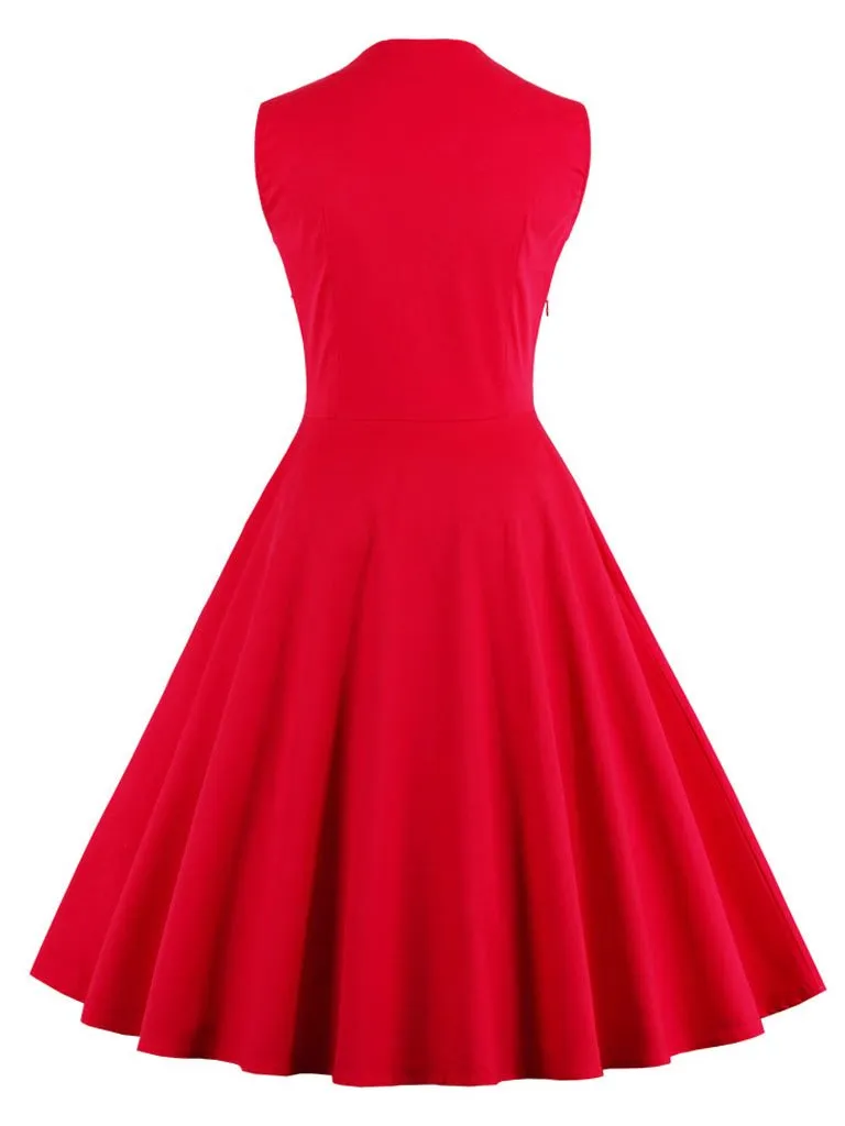 Cotton Floral Sleeveless 1950s Vintage Dress