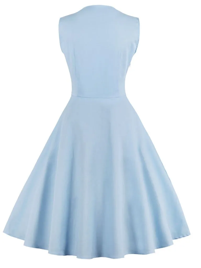 Cotton Floral Sleeveless 1950s Vintage Dress