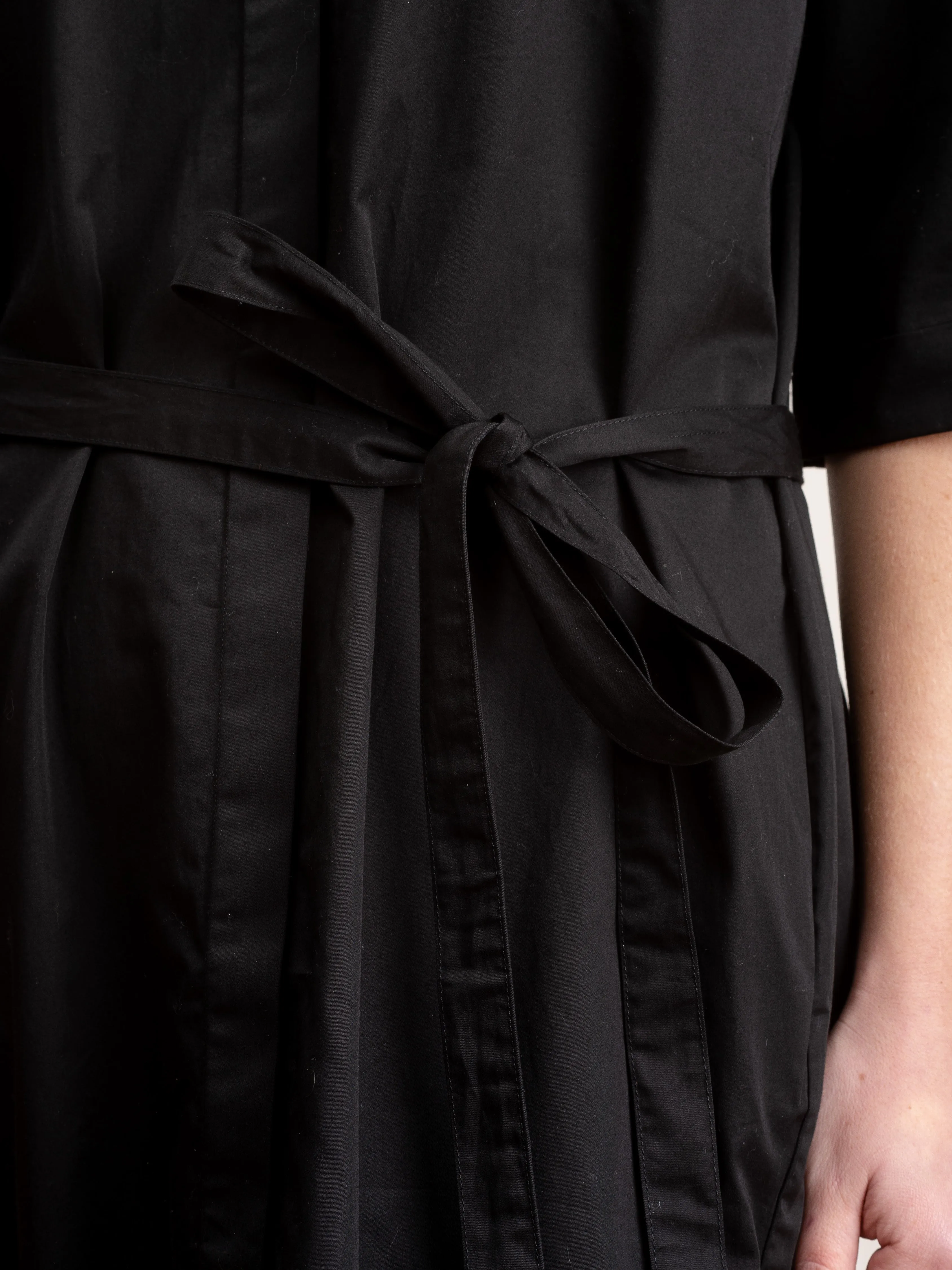 cotton shirtdress - black