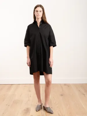 cotton shirtdress - black