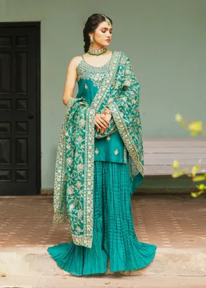 Crushed Pants Raw Silk Suit for Pakistani Wedding Wear