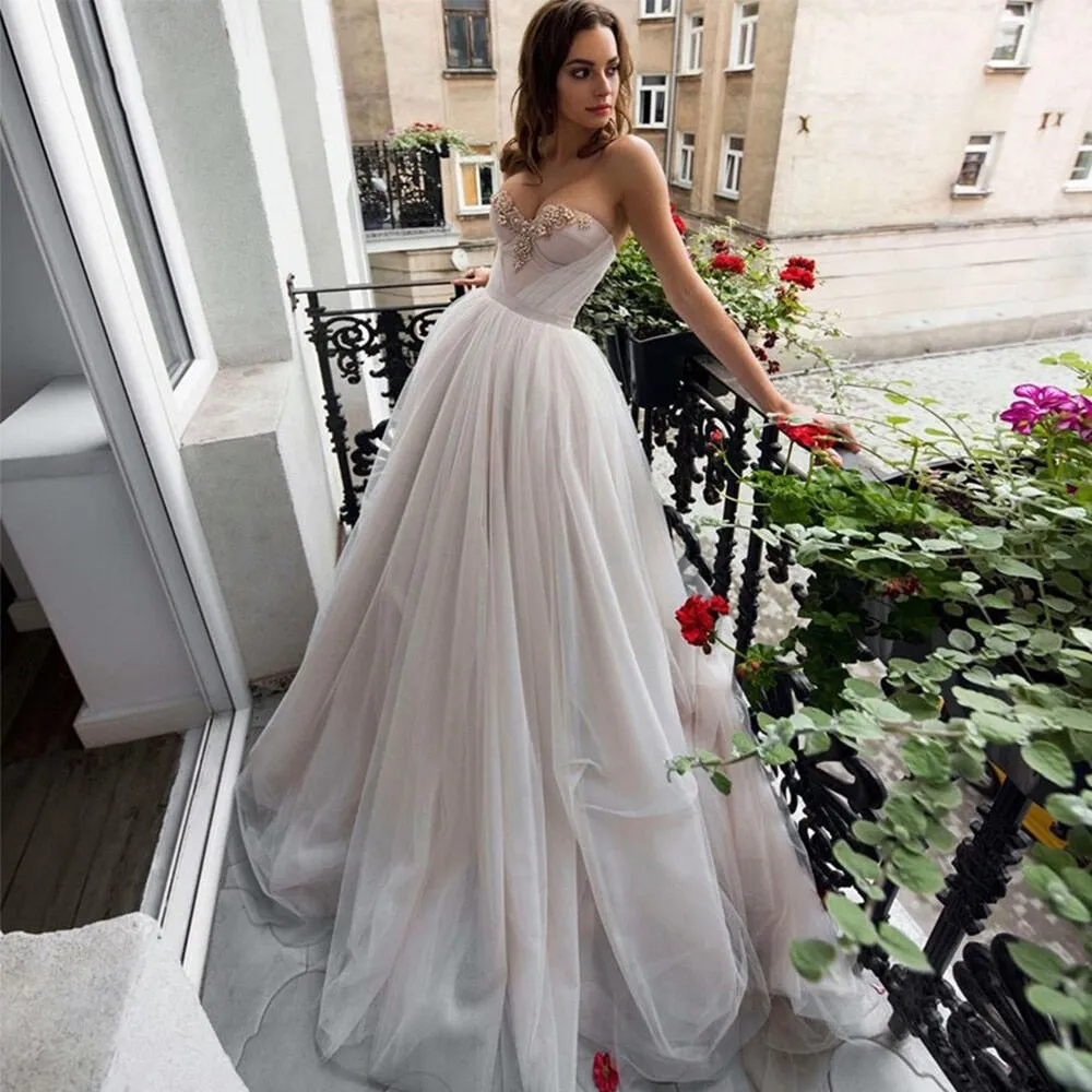 Crystal Beading Sweetheart wedding dresses