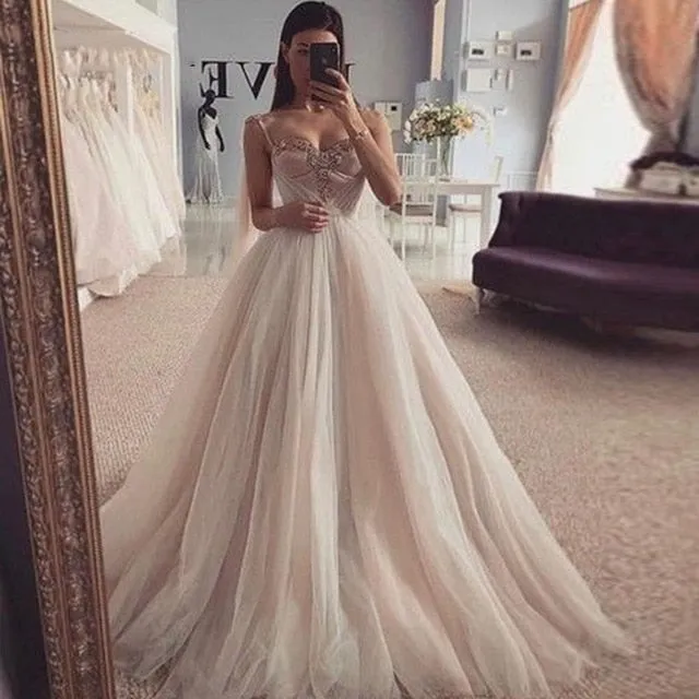 Crystal Beading Sweetheart wedding dresses
