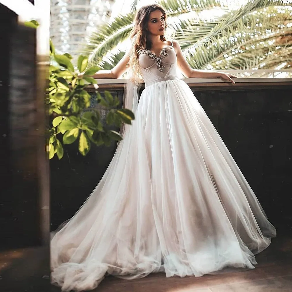 Crystal Beading Sweetheart wedding dresses