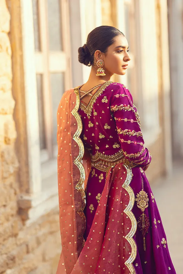 Designer Purple Lehenga Choli for Pakistani Mehndi Dresses