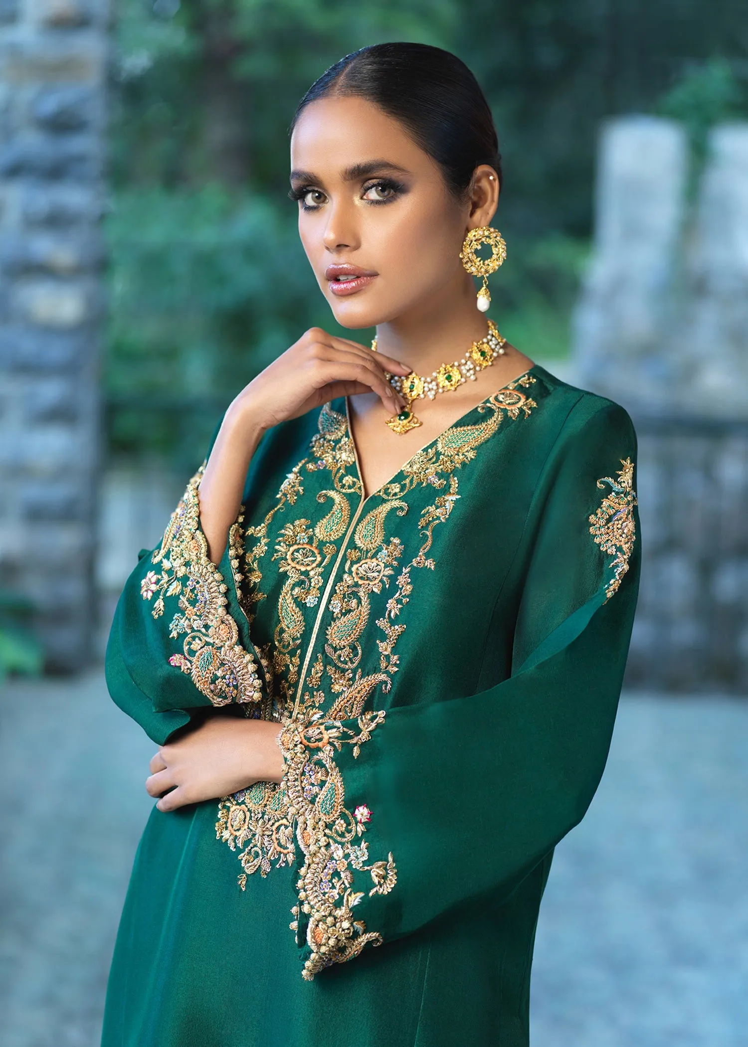 Designer Silk Green Salwar Kameez Pakistani Wedding Dresses