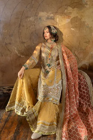 Designer Yellow Kameez Sharara Pakistani Mehndi Dresses