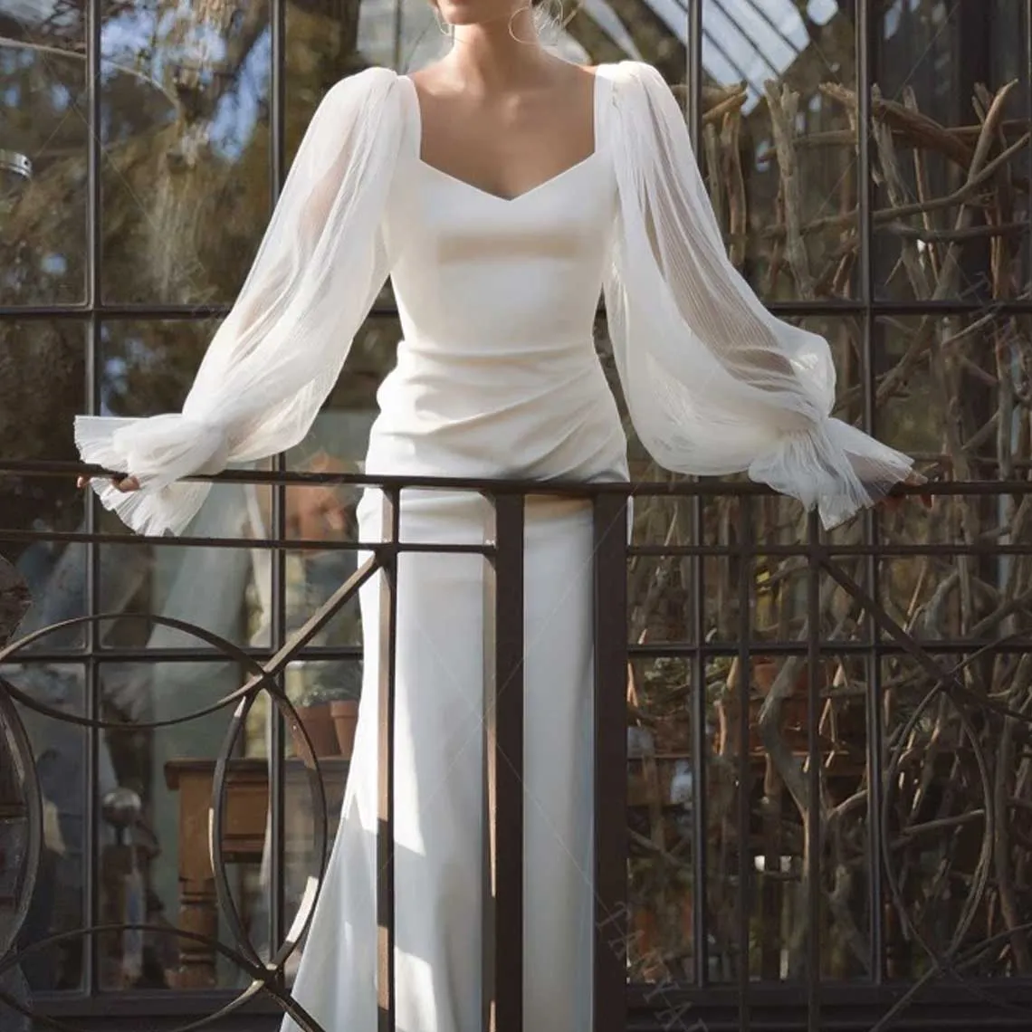 Detached Lantern Sleeves for Wedding Dress and Formal Gowns SL3001