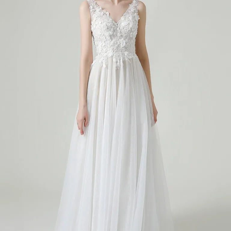 Double Shoulder Butterfly Lace French Light Wedding Dress