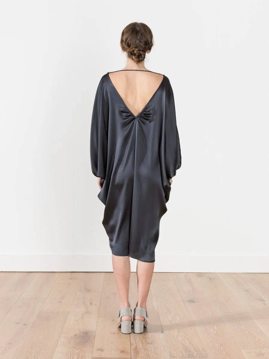 double v organic dress carbon