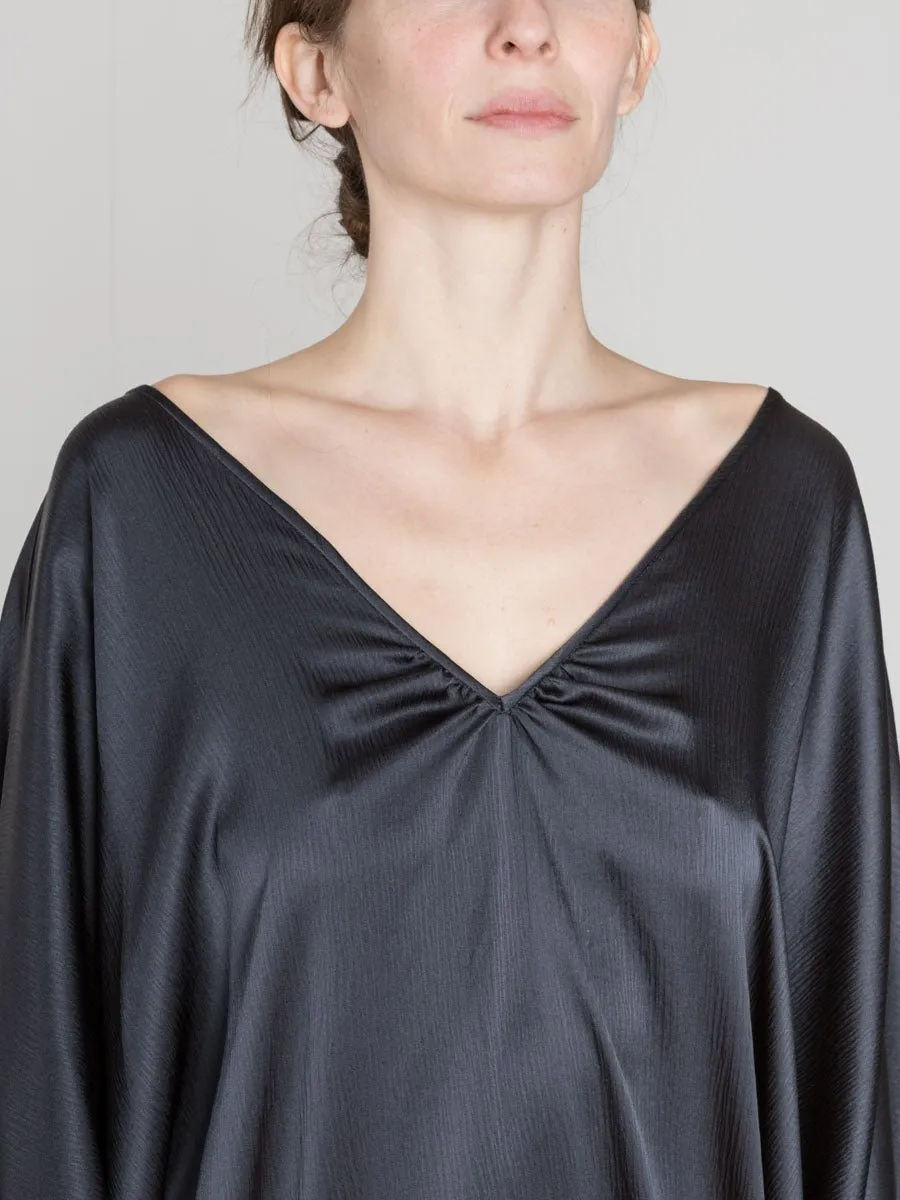 double v organic dress carbon