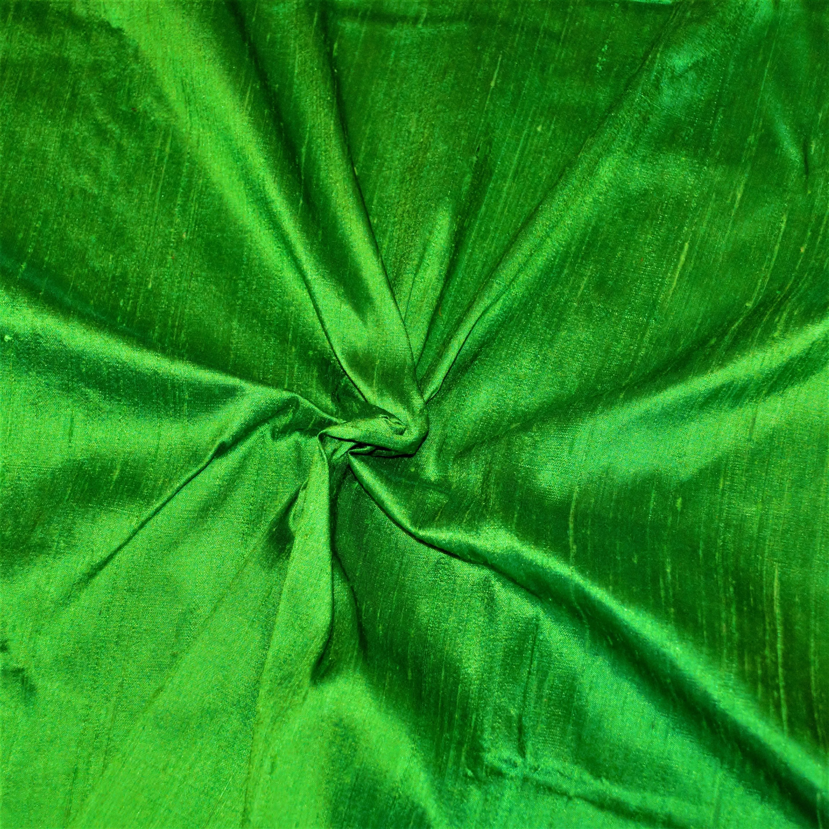 Dupioni Raw Silk True Green