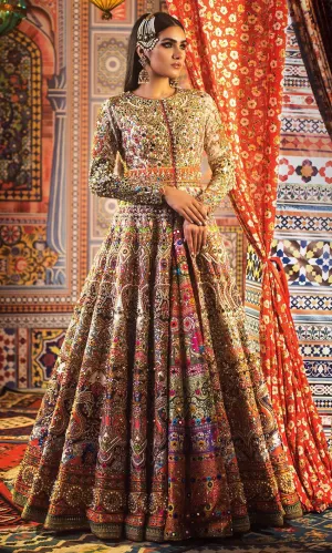 Elegant Bridal Mehndi Lehenga with Mirror Work #N7019
