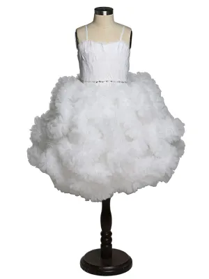 Elegant Off White Feather Flower Girl Pageant Ball Gown First Communion Party Decorations for Kids Robe Fillette Mariage YeWen