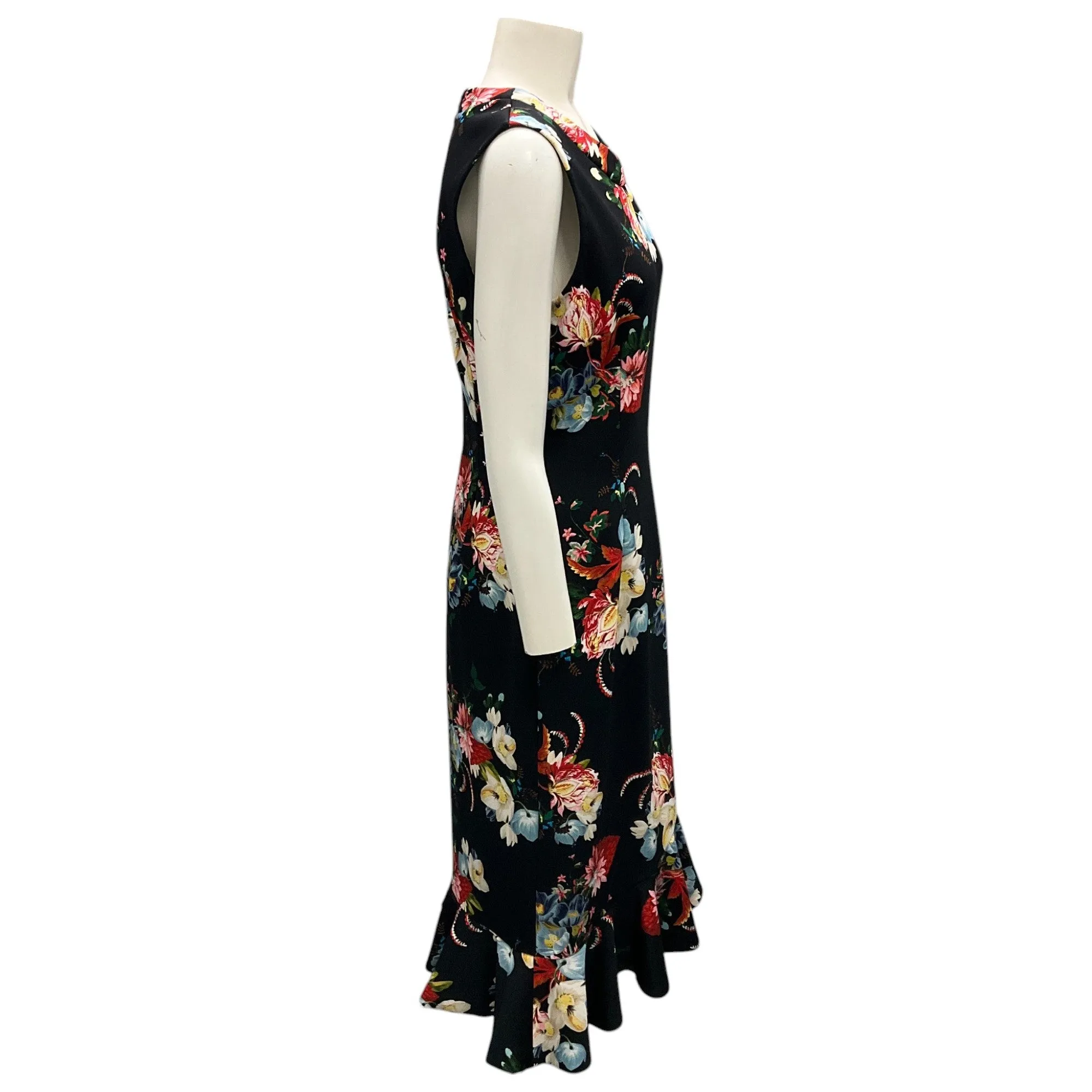 ERDEM Black Multi Louisa Floral Jersey Dress