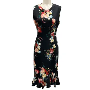 ERDEM Black Multi Louisa Floral Jersey Dress