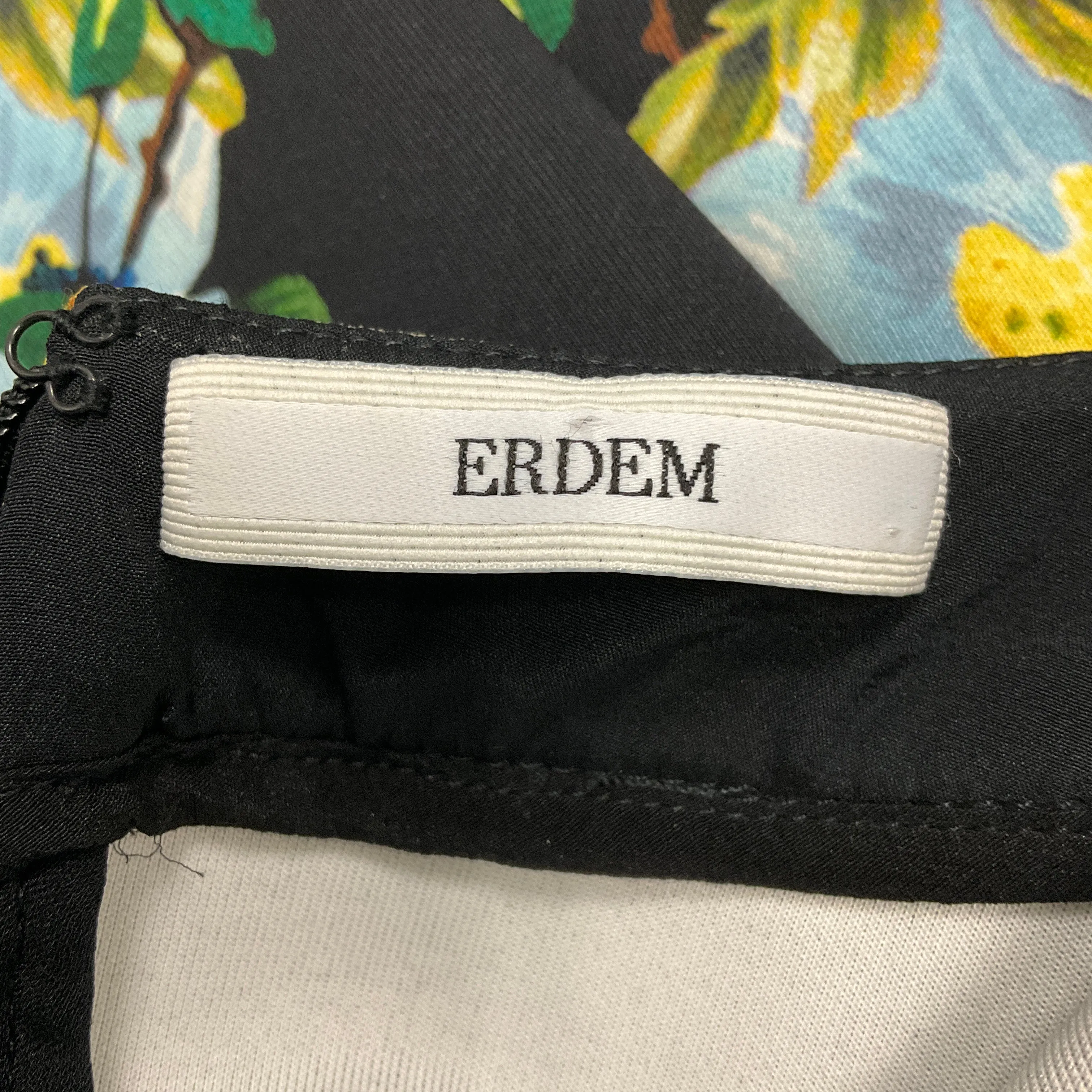 ERDEM Black Multi Louisa Floral Jersey Dress