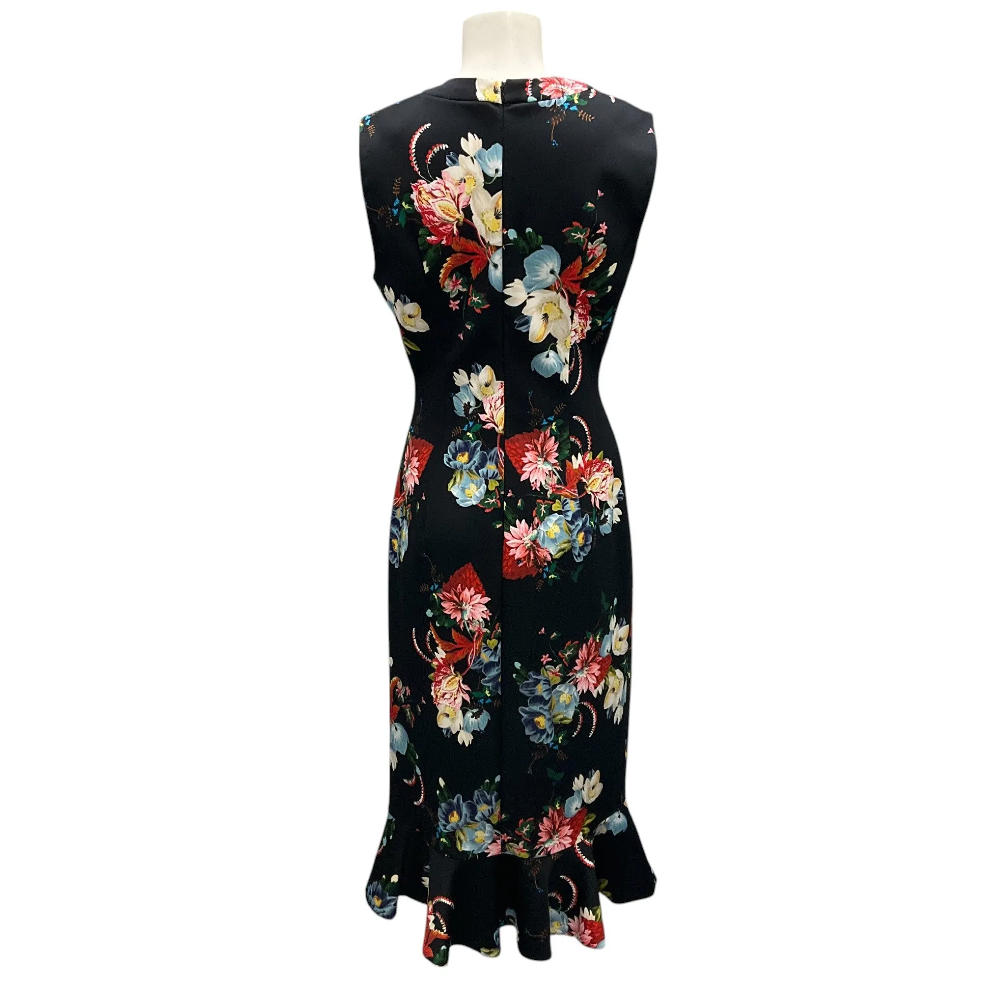 ERDEM Black Multi Louisa Floral Jersey Dress