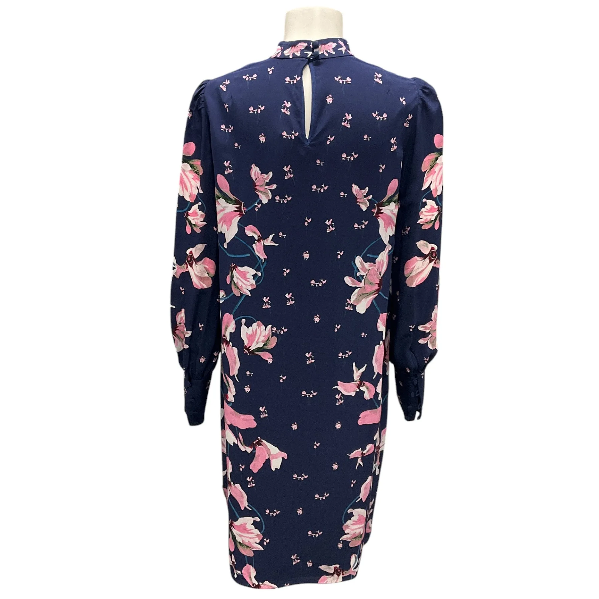 ERDEM Navy / Pink Kayo Lily Crepe Mirela Dress