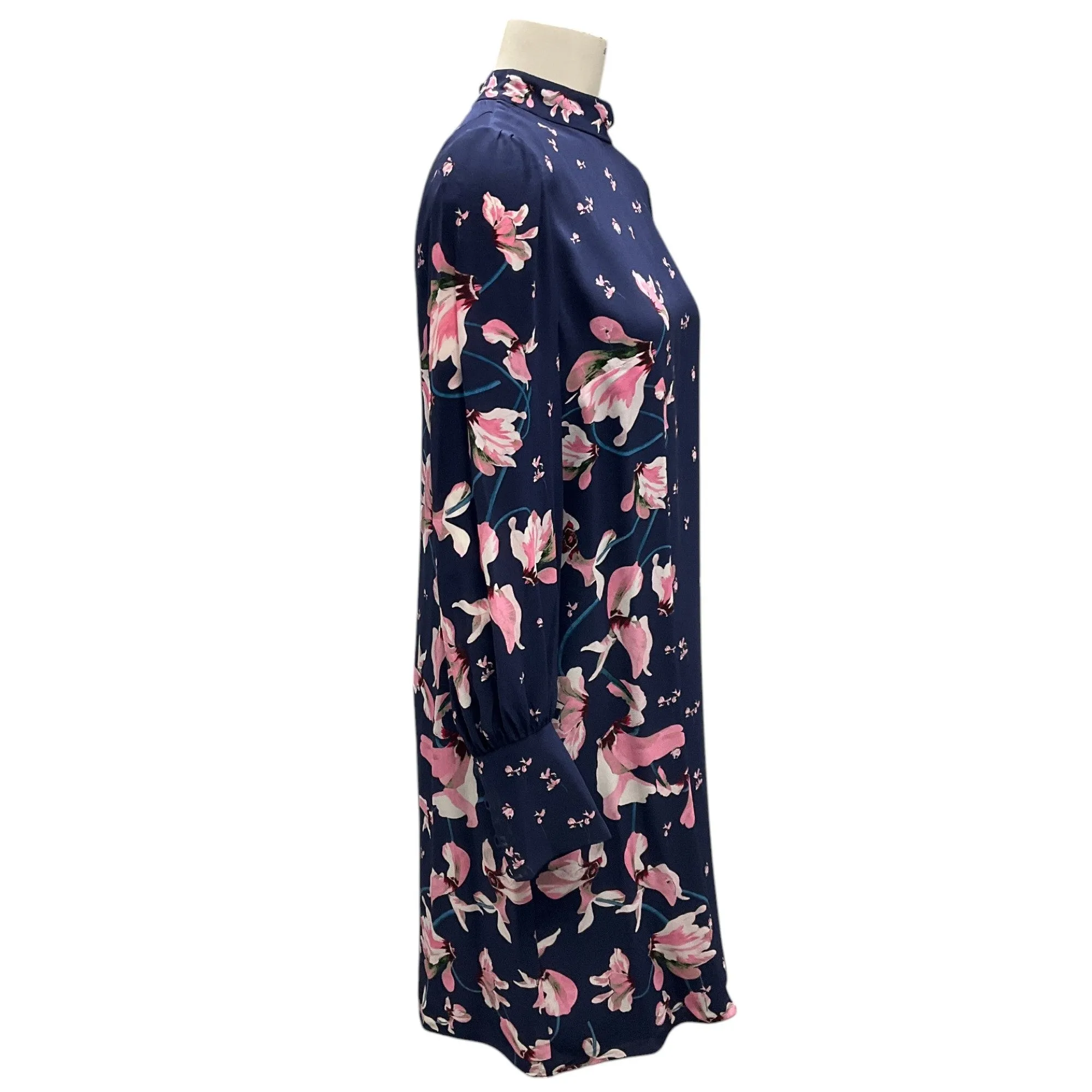 ERDEM Navy / Pink Kayo Lily Crepe Mirela Dress