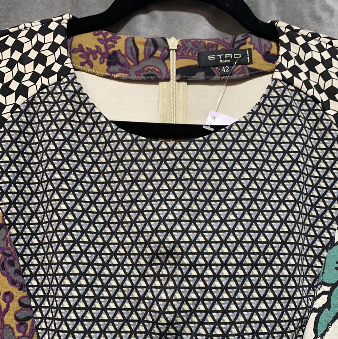 Etro Shortsleeve Printed Stretch Cotton Dress