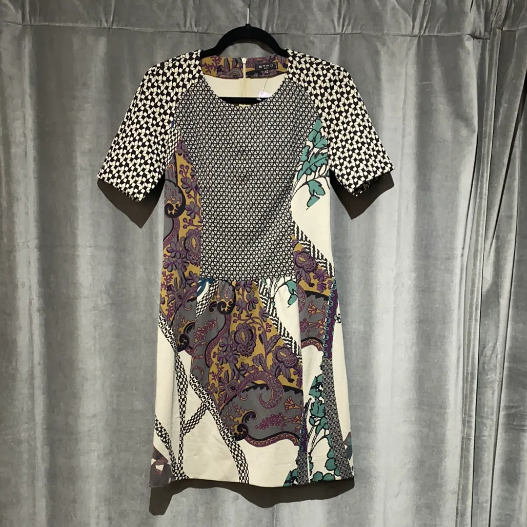 Etro Shortsleeve Printed Stretch Cotton Dress