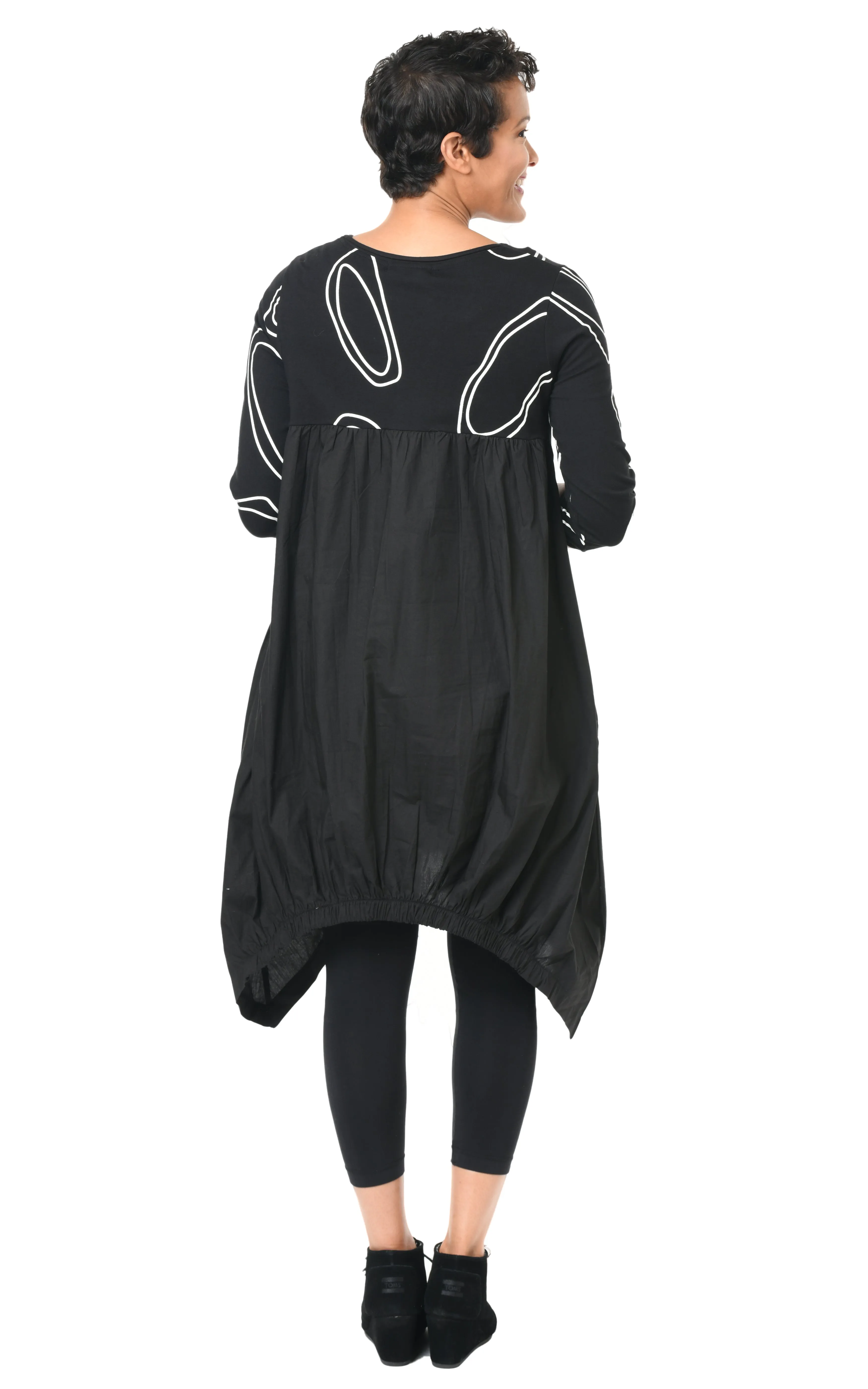 FINAL SALE SDM641 Adele Dress in Black Bubbles*
