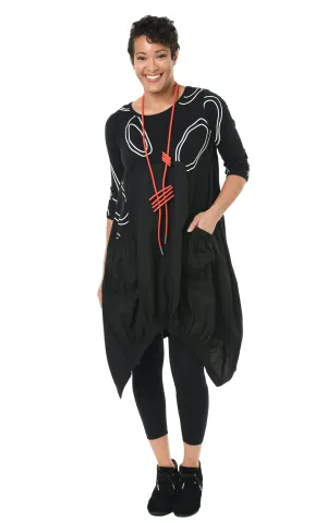 FINAL SALE SDM641 Adele Dress in Black Bubbles*