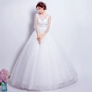 [Final Sale] US2 Illusion Lantern Sleeves Wedding Bridal Gown
